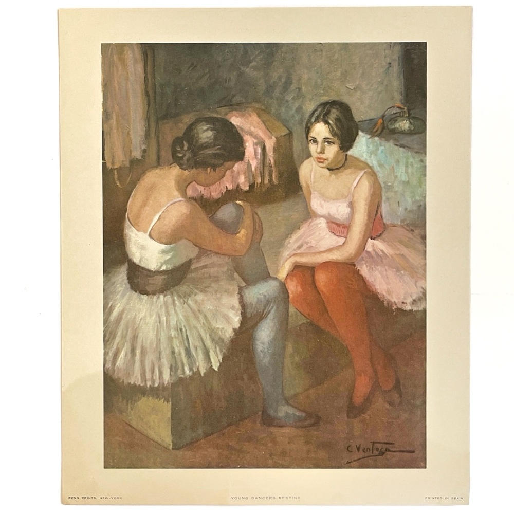 Carmen Ventosa 11x14 Lithograph Card Stock Printed In Spain Dancers Ballet